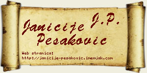 Janićije Pešaković vizit kartica